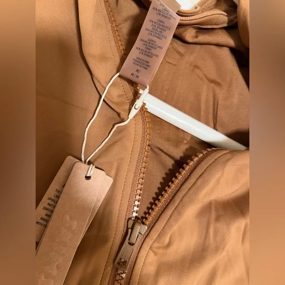 NWT SKIMS almond- High Neck One Piece Swimsuit with Sleek Zip Front - Picture 7 of 9